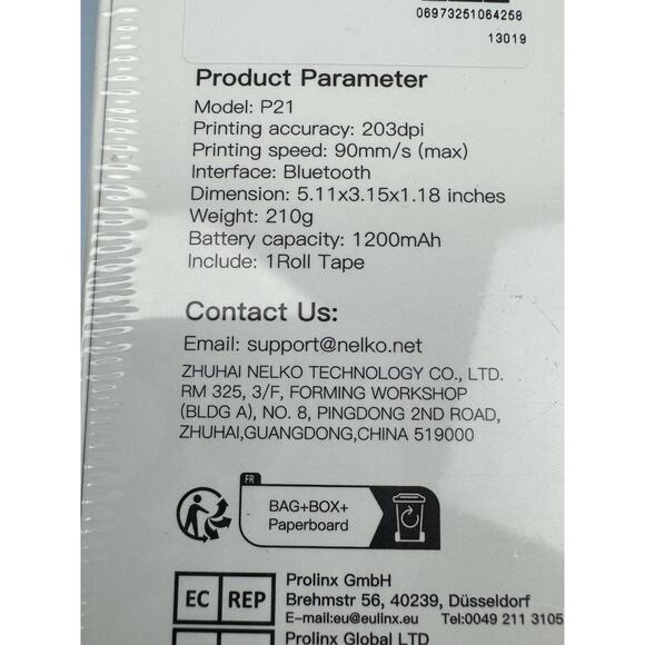 Nelko Label Maker Machine Tape P21 Bluetooth Printer Wireless Templates White - Picture 11 of 11